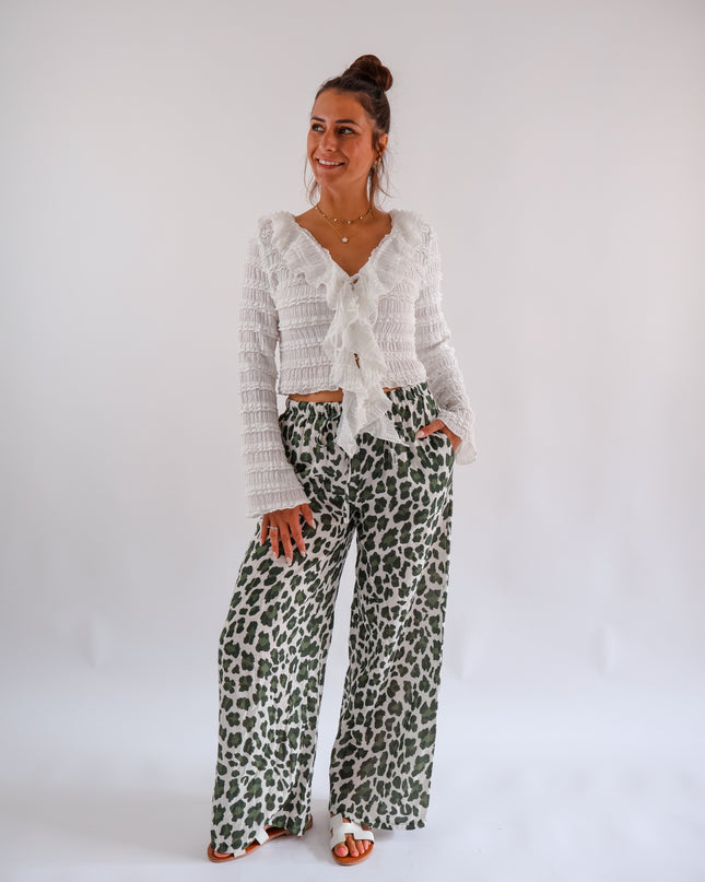 Musselin Hose Leo Olive