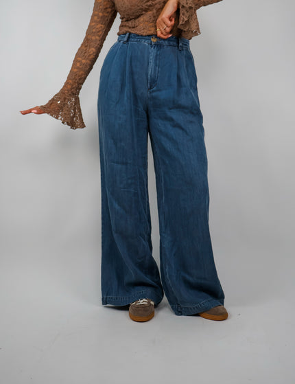 Nümph Nuelida Wide Leg Hose Snow Washed