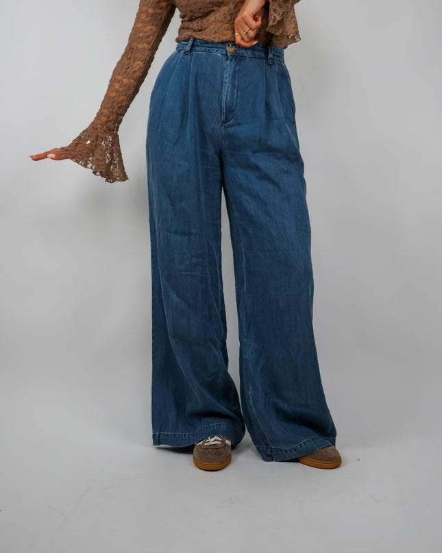 Nümph Nuelida Wide Leg Hose Snow Washed
