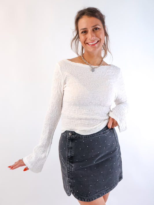 Crepé Oberteil Offwhite