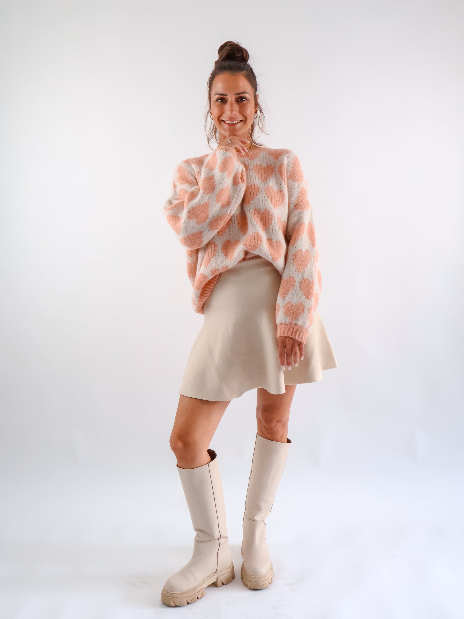Herzchen Pullover Apricot