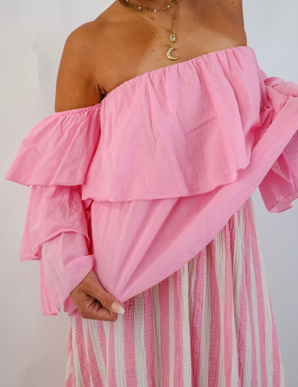Flared Offshoulder Top Candy