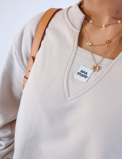 Smith&Soul Relaxed Faux Sweatshirt Balloonsaum Sand