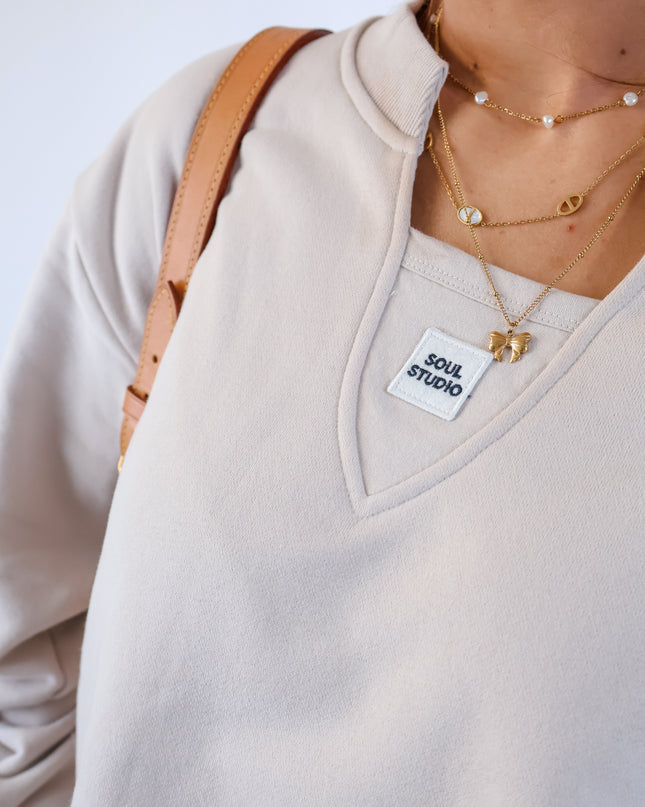Smith&Soul Relaxed Faux Sweatshirt Balloonsaum Sand