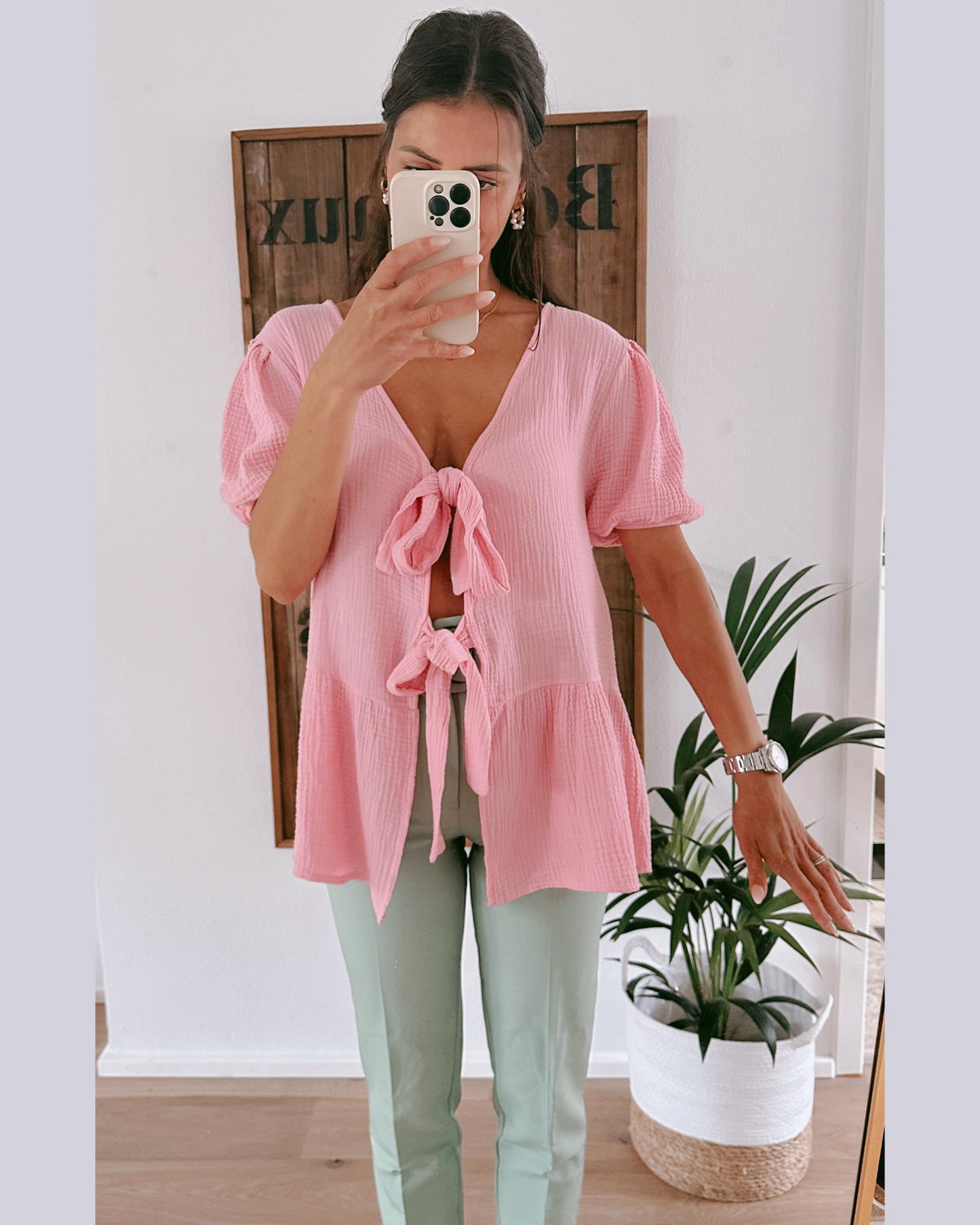 Luisa Musselin Bluse Rosé