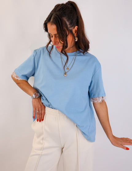 Spitzen T-Shirt Sky