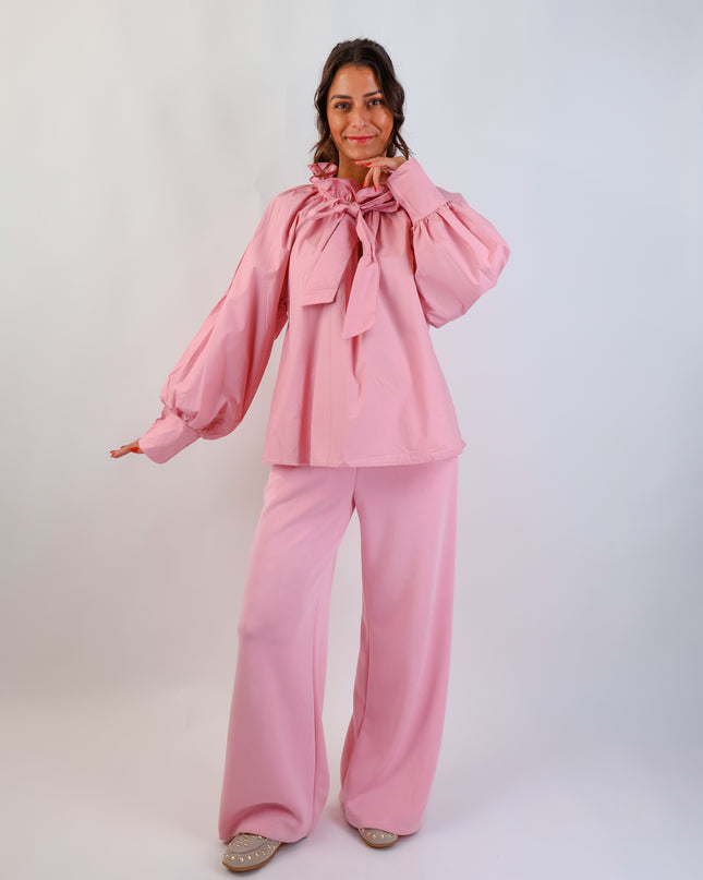 Bow Bluse Rosa