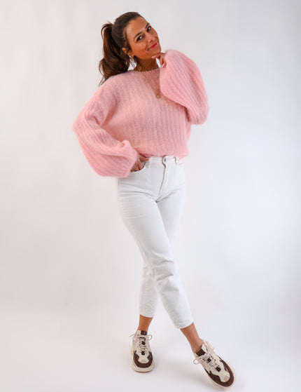 ★ Premium Kidmohair Pullover mit Ballonärmeln Rosé
