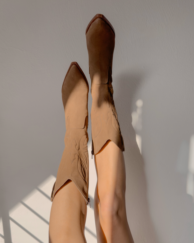 Cowboy Boots Camel - Echtes Leder