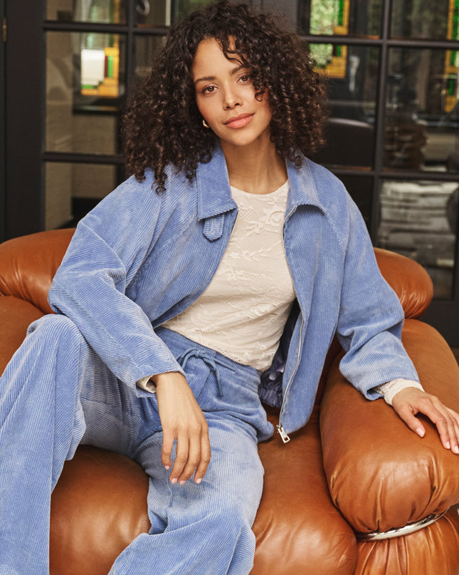 Esqualo Cord Bomberjacke Sky Blue