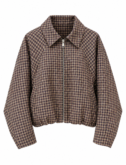 Karo Bomberjacke Camel