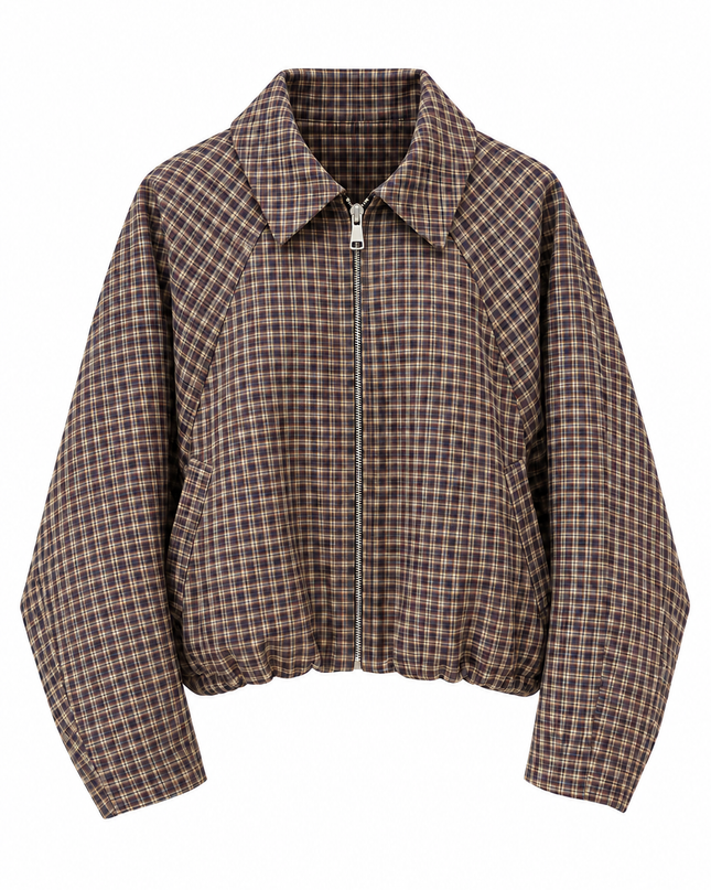 Karo Bomberjacke Camel
