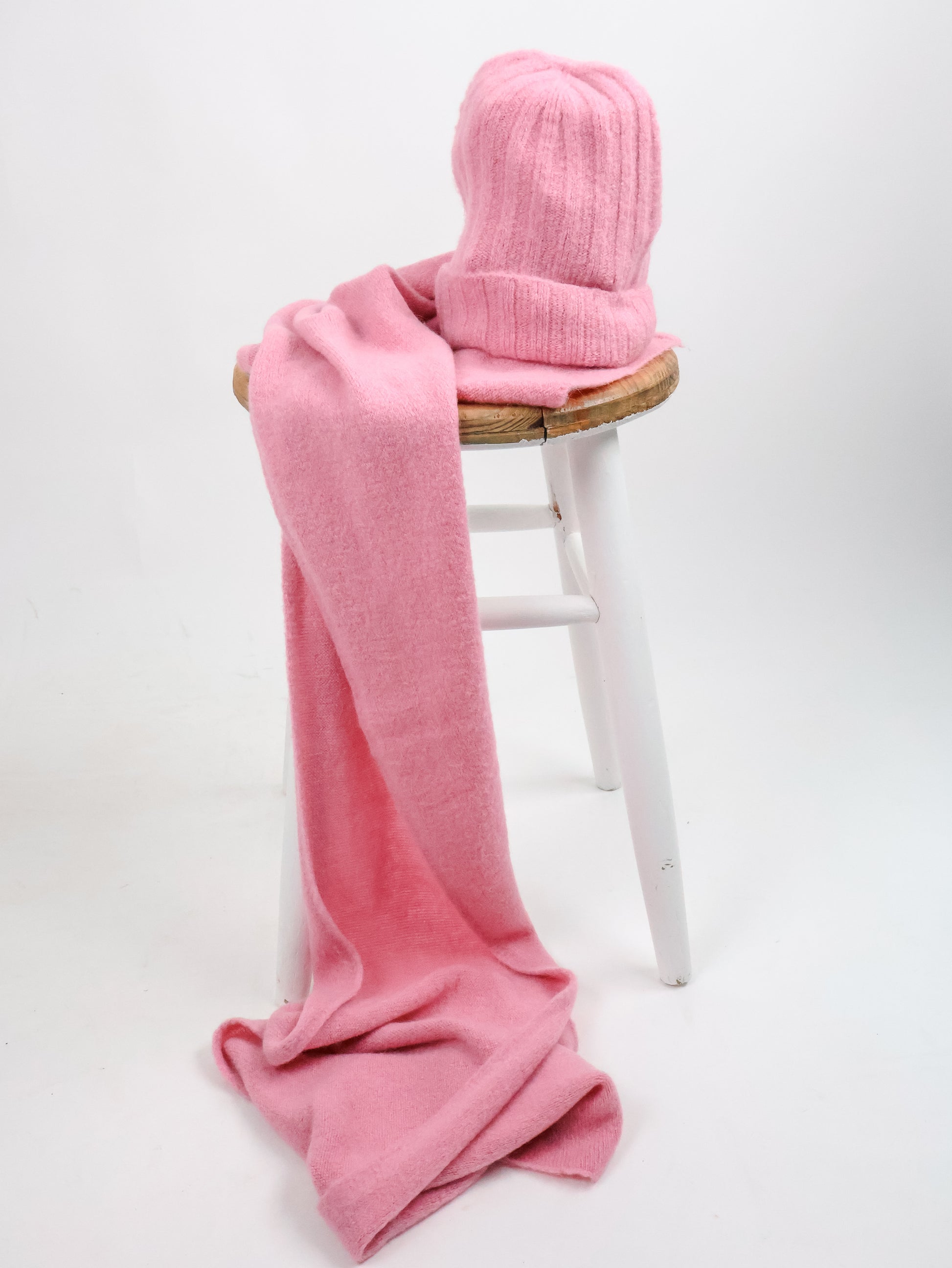 Babyalpaka Mütze & Schal Set Pink