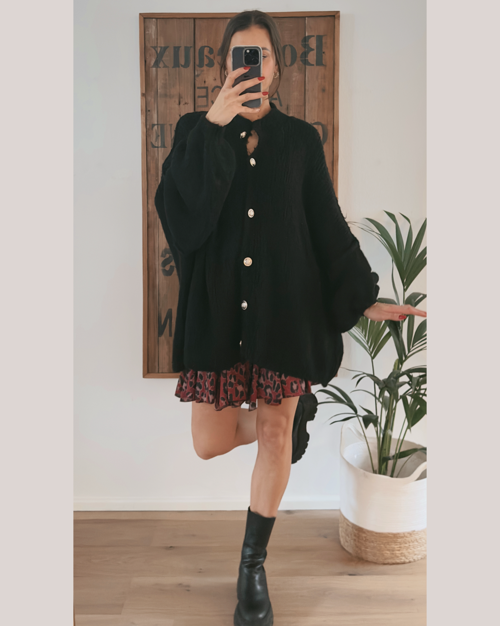 Oversize Cozy Cardigan Schwarz