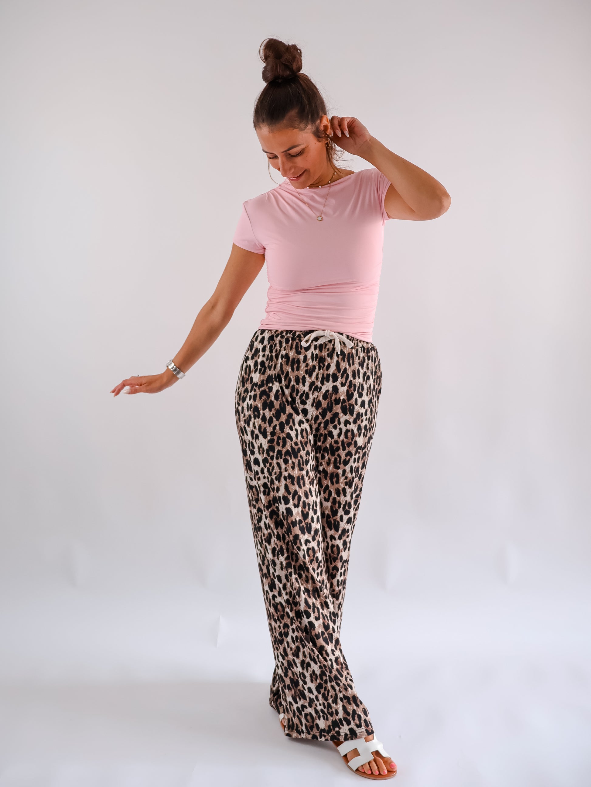 Basic Shirt mit asymmetrischem Ausschnitt Rosa