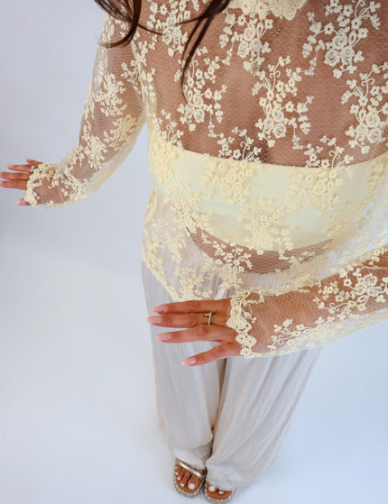 Spitzenbluse Butter Yellow