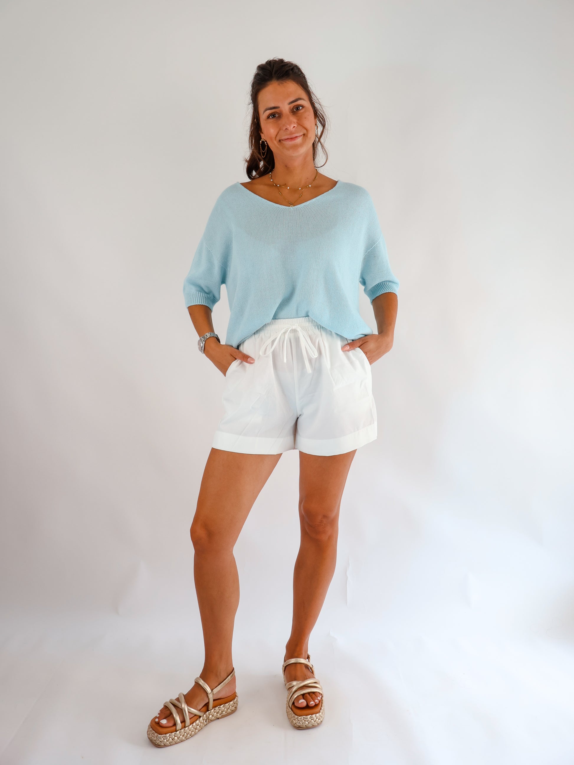 Häckelshirt Hellblau