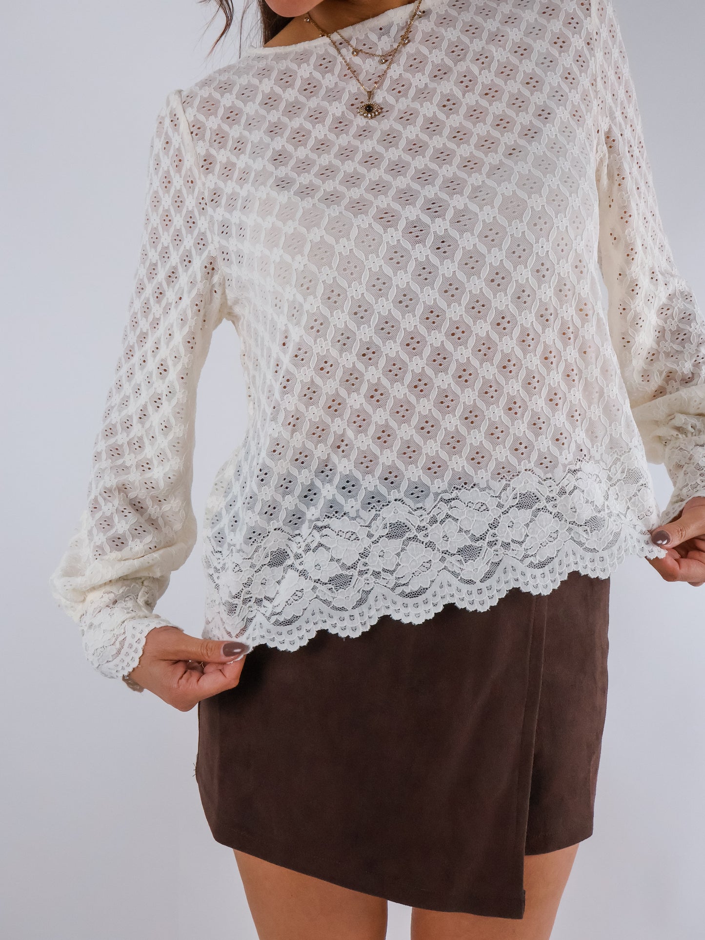 Clara Spitzenoberteil Creme