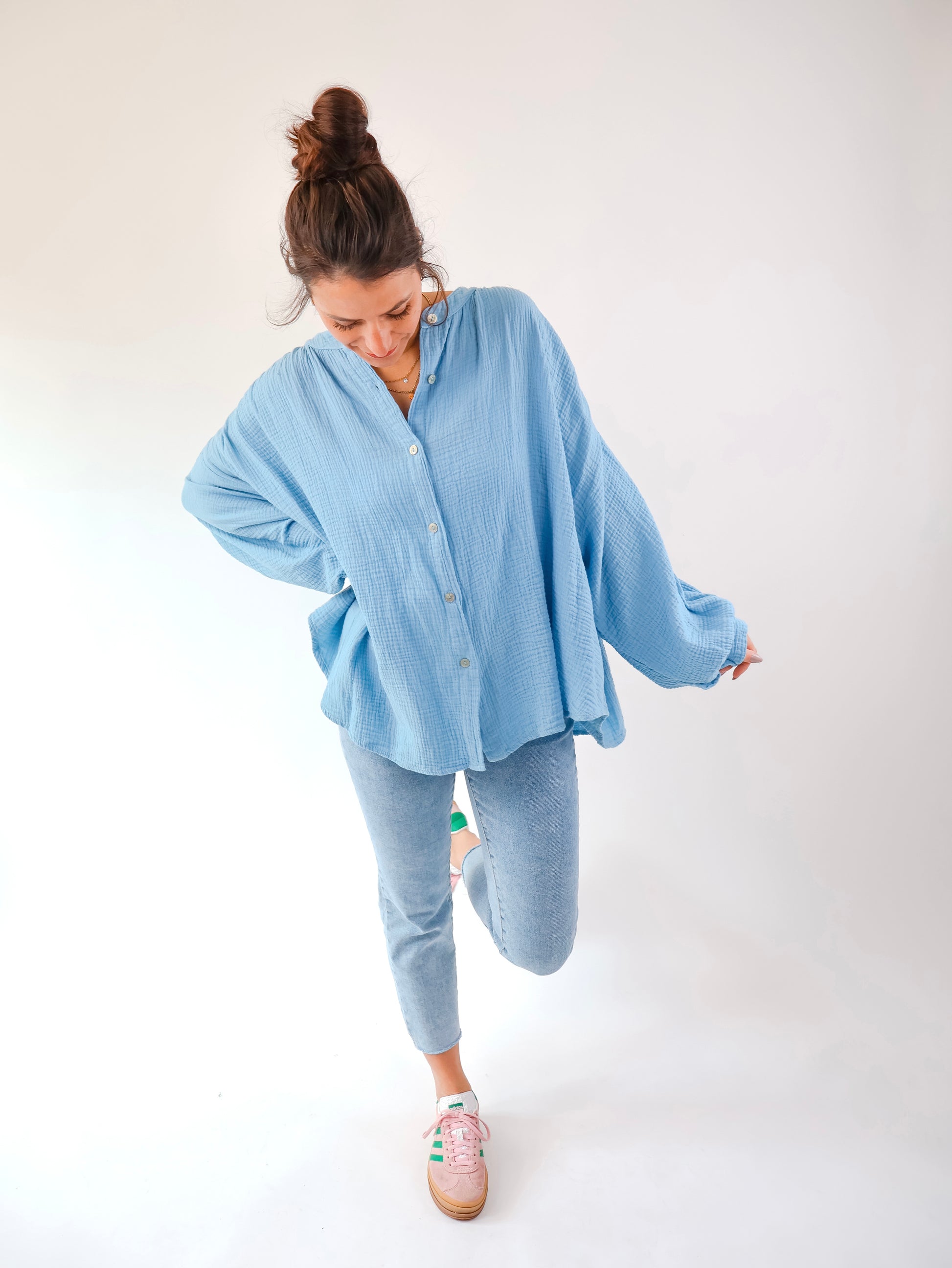 Mia Musselinbluse Hellblau