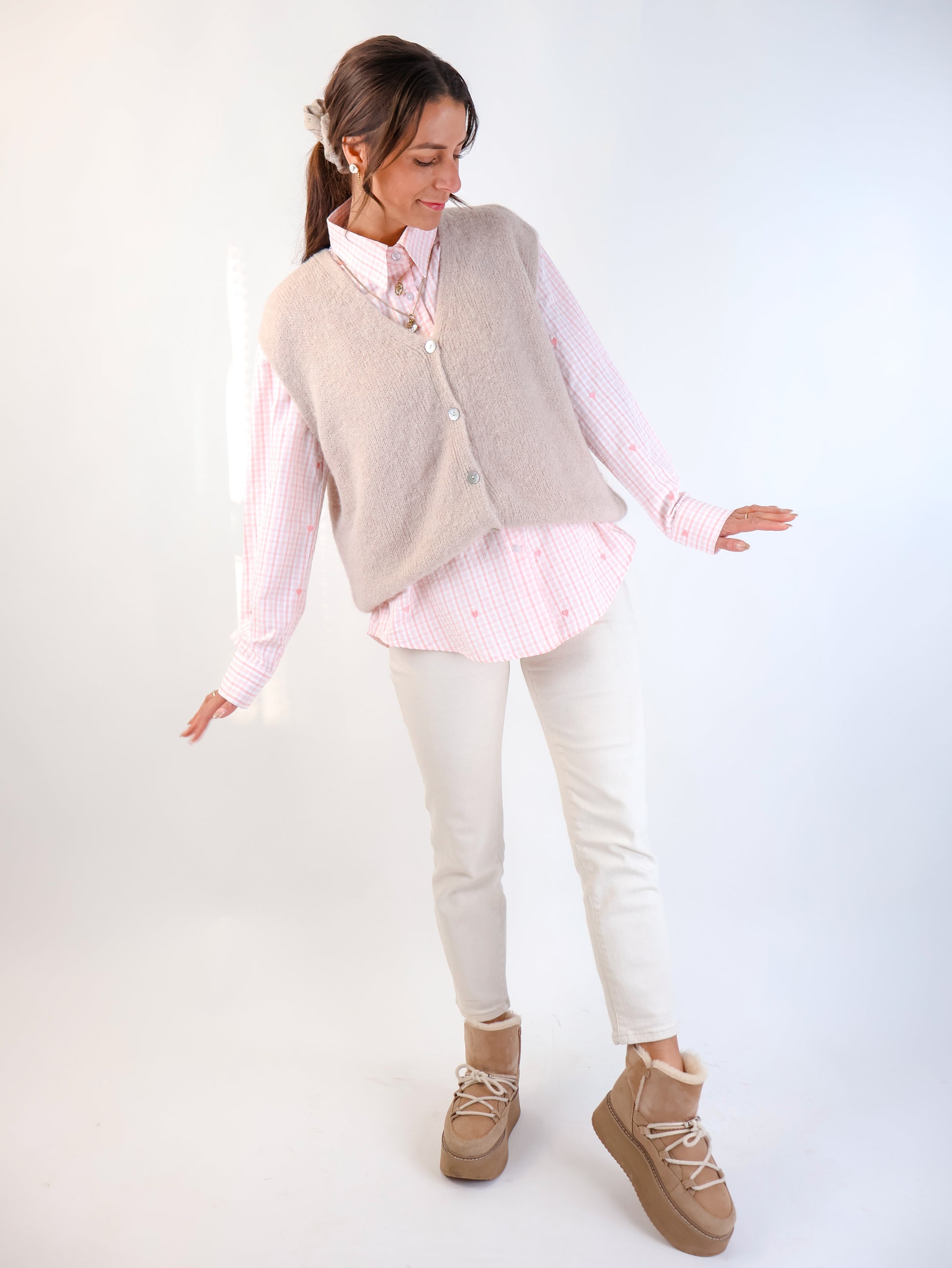Alpaka Pullunder Beige 