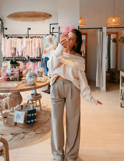 Offshoulder Pullover Creme