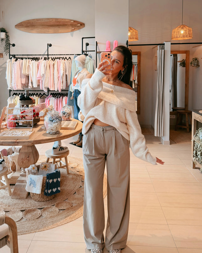 Offshoulder Pullover Creme