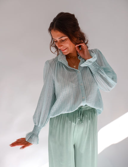 Aurora Streifenbluse Watergreen
