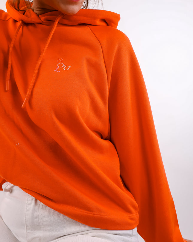 Smith&Soul Boxy Hoodie mit Stickerei in Mandarine