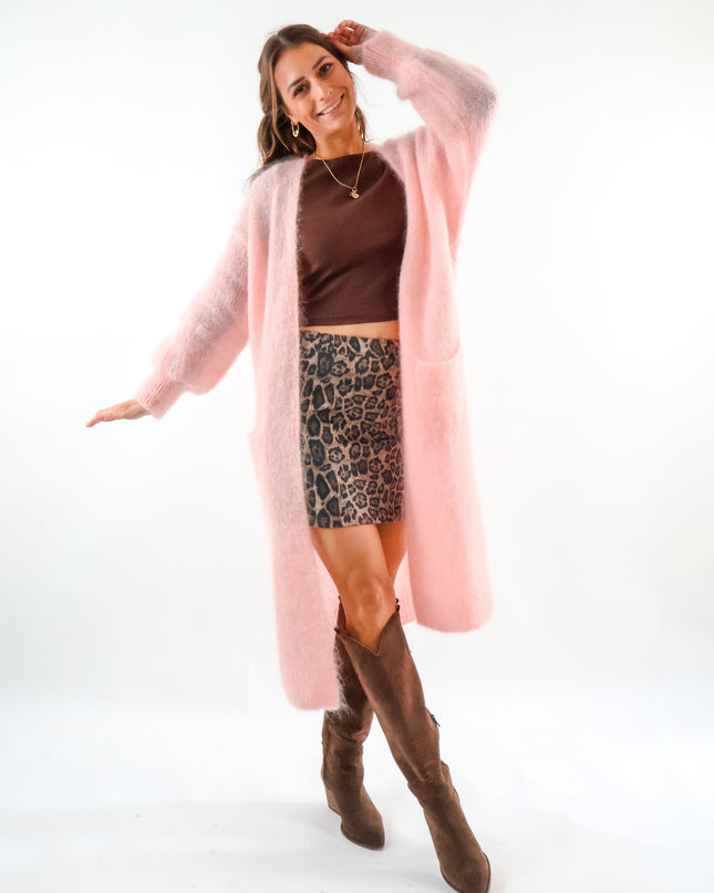 Premium Fineline Strickmantel Rosé