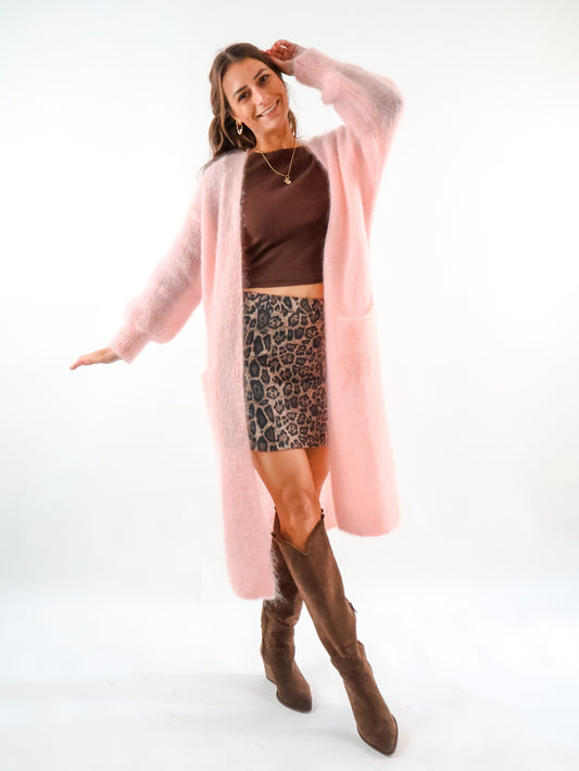 Premium Fineline Strickmantel Rosé