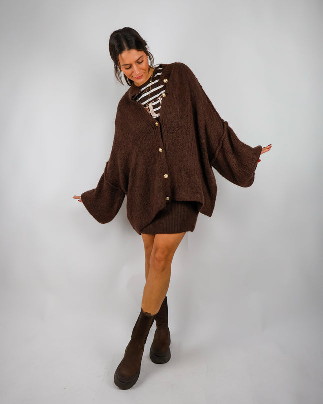 Oversize Cozy Cardigan Dark Choc