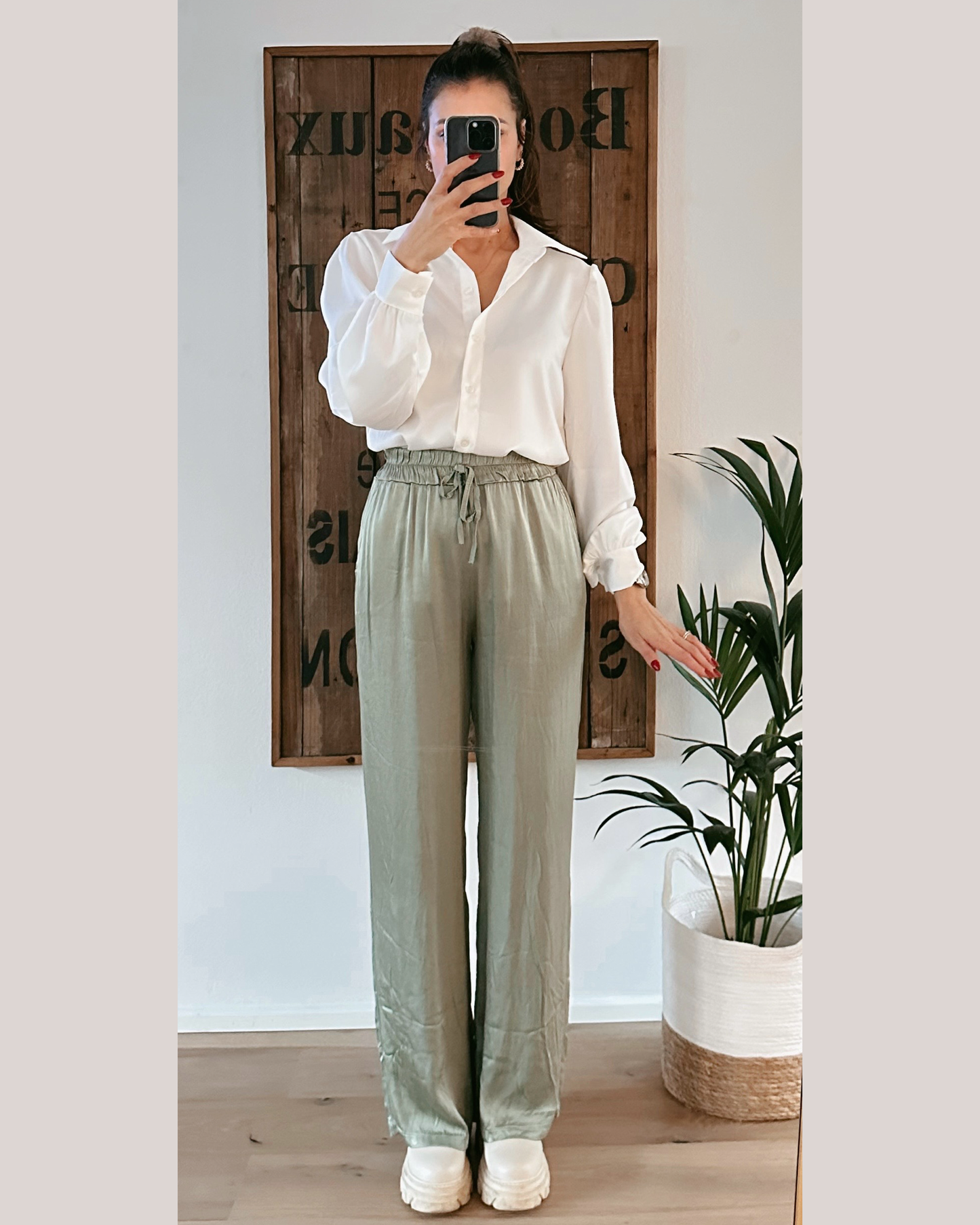 Sana Satinhose Eukalyptus