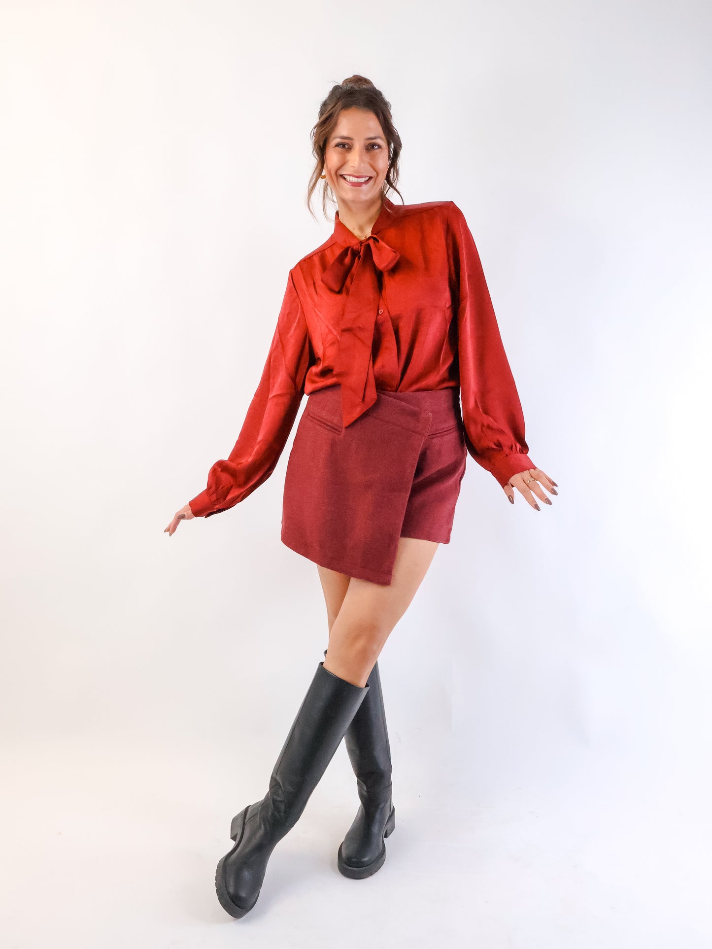 Hosenrock in Wolloptik Bordeaux