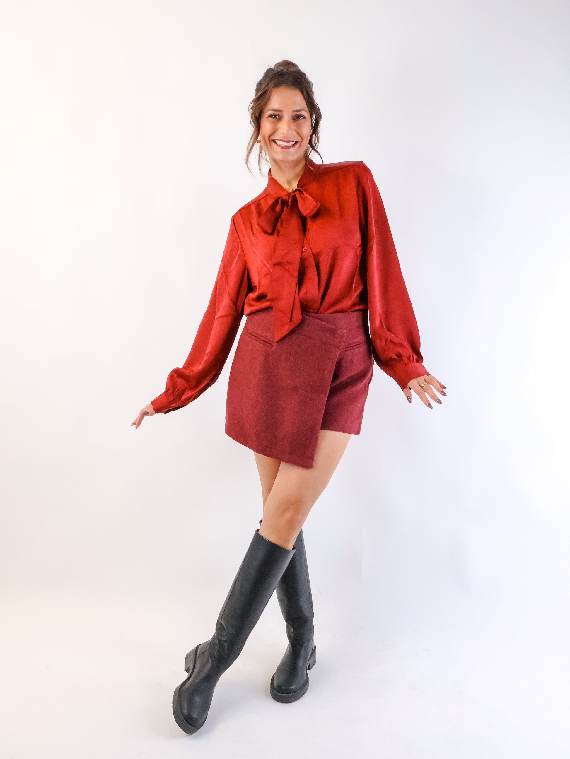 Hosenrock in Wolloptik Bordeaux