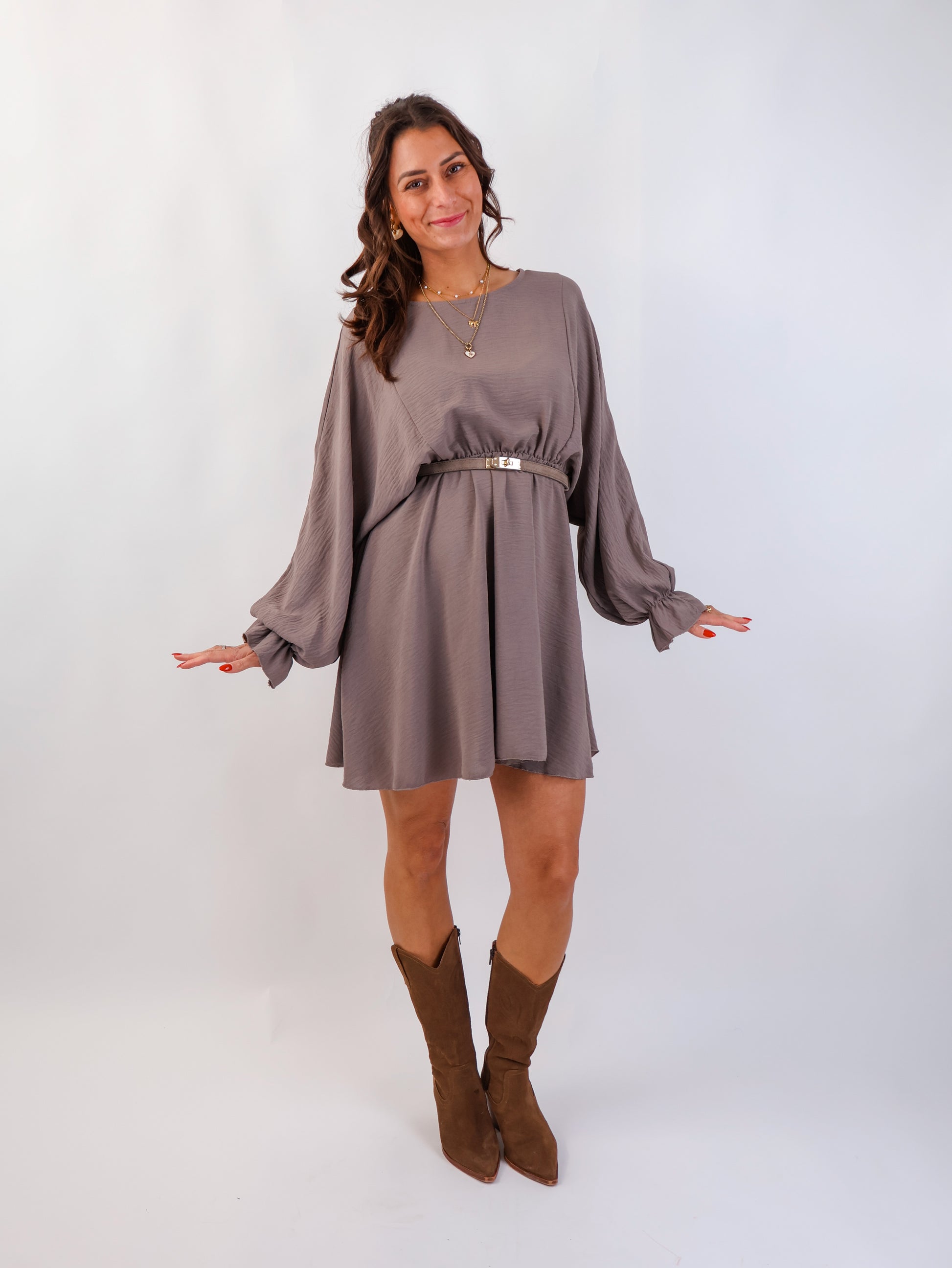 Kira Rüschenkleid Marron