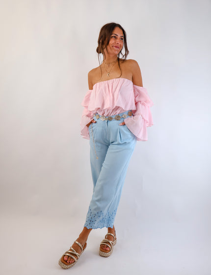 Flared Offshoulder Top Rosé