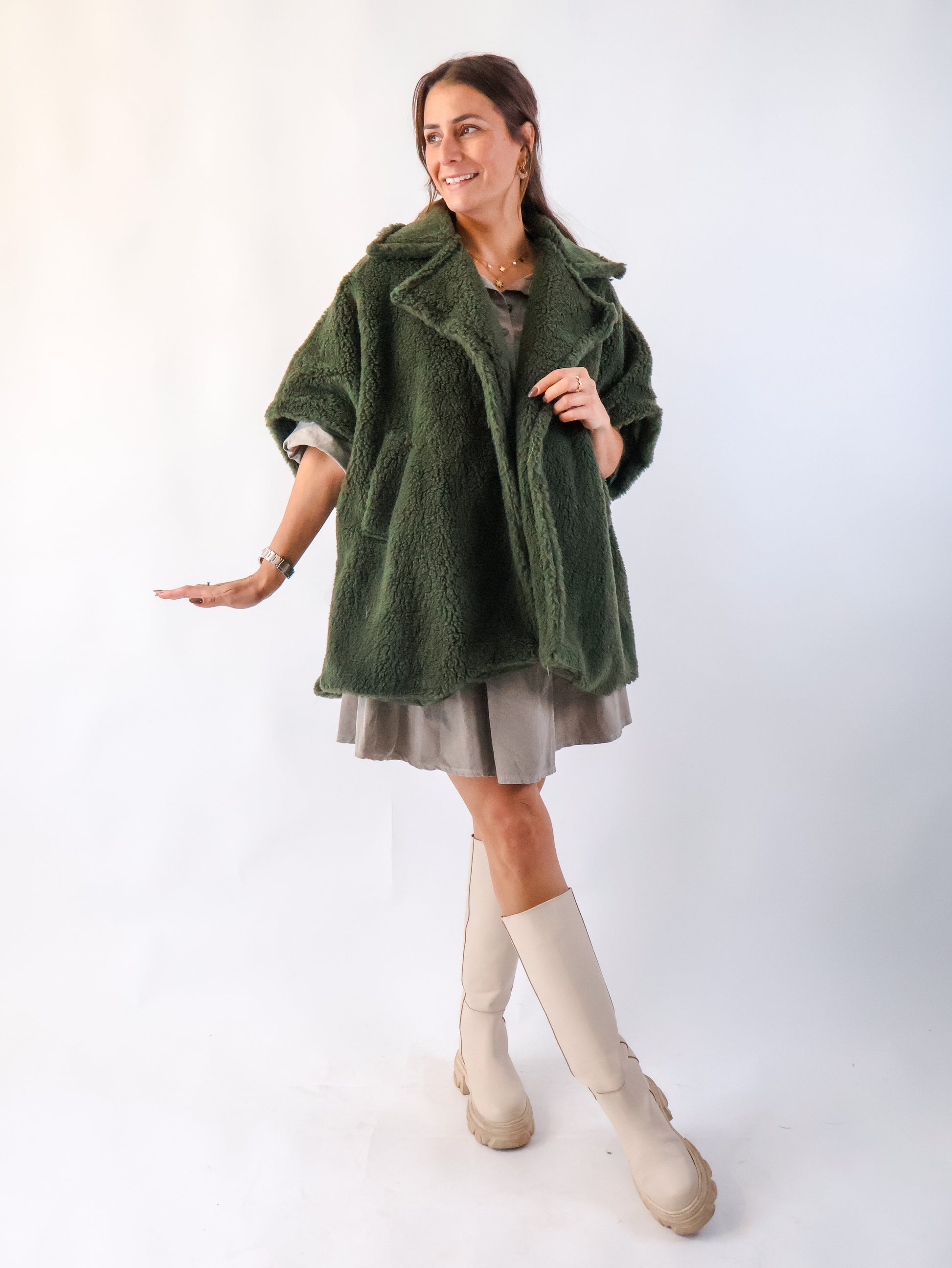 Oversize Kuschelweste Olive
