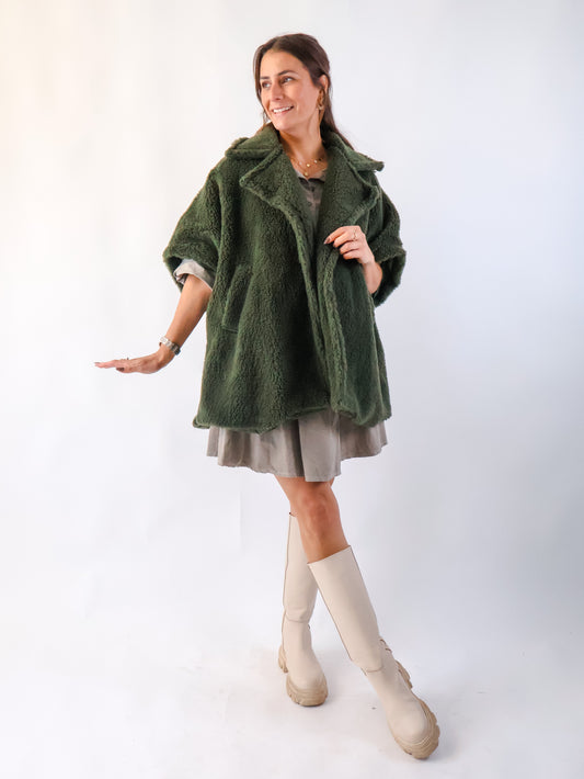 Oversize Kuschelweste Olive