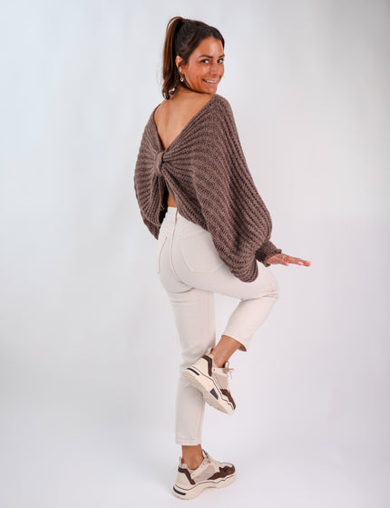Strickponcho Marron