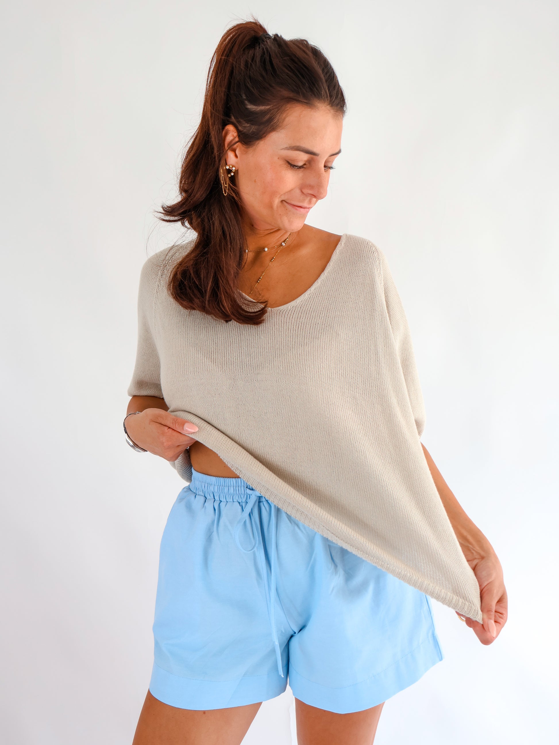 Häckelshirt Beige