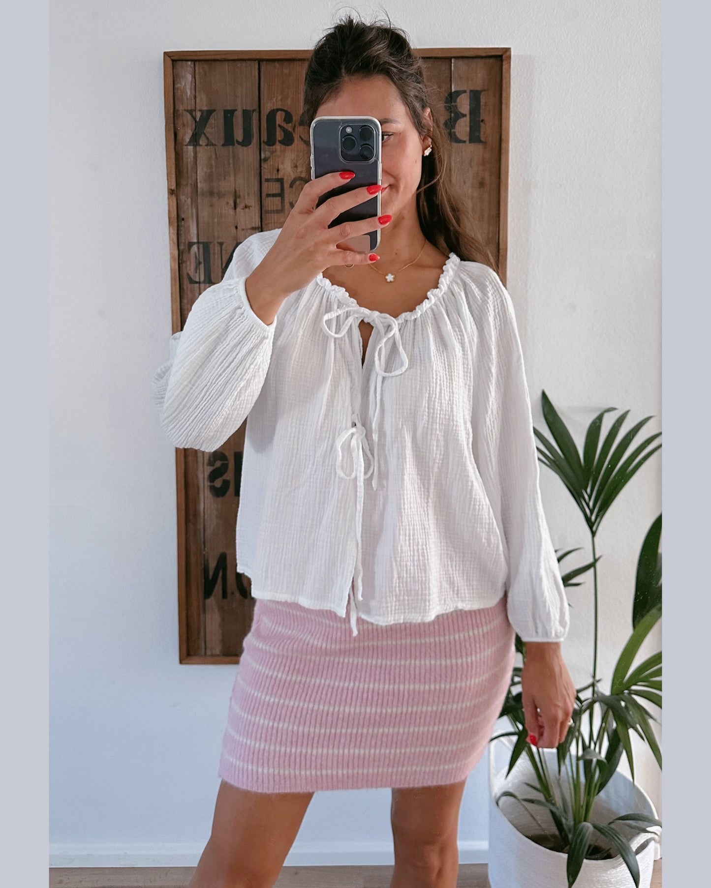 Isi Musselinbluse Weiß