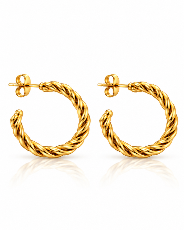 Ohrringe Golden Twist Small – Gold