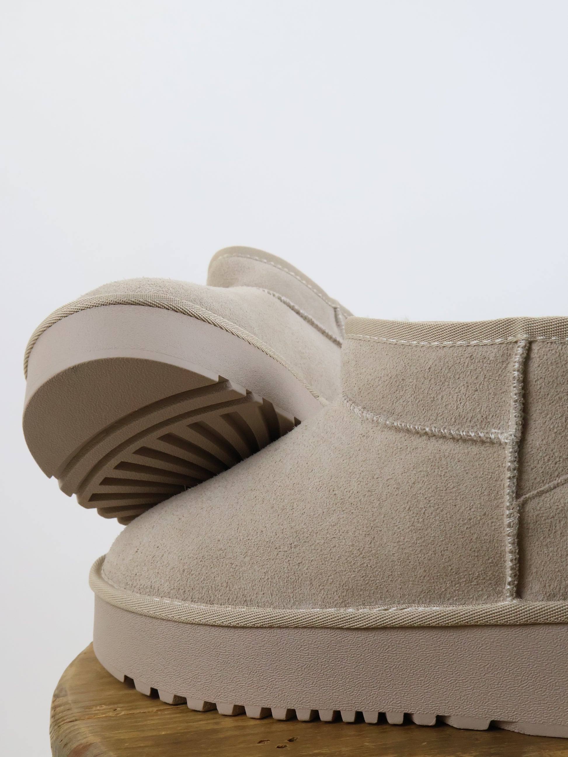 Bobi Boot Ecru Mini - Echtes Leder