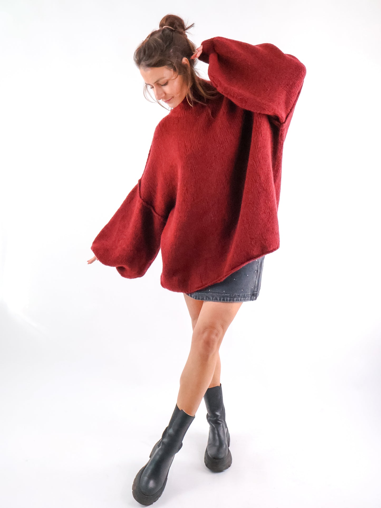 Oversize Pullover Bordeaux