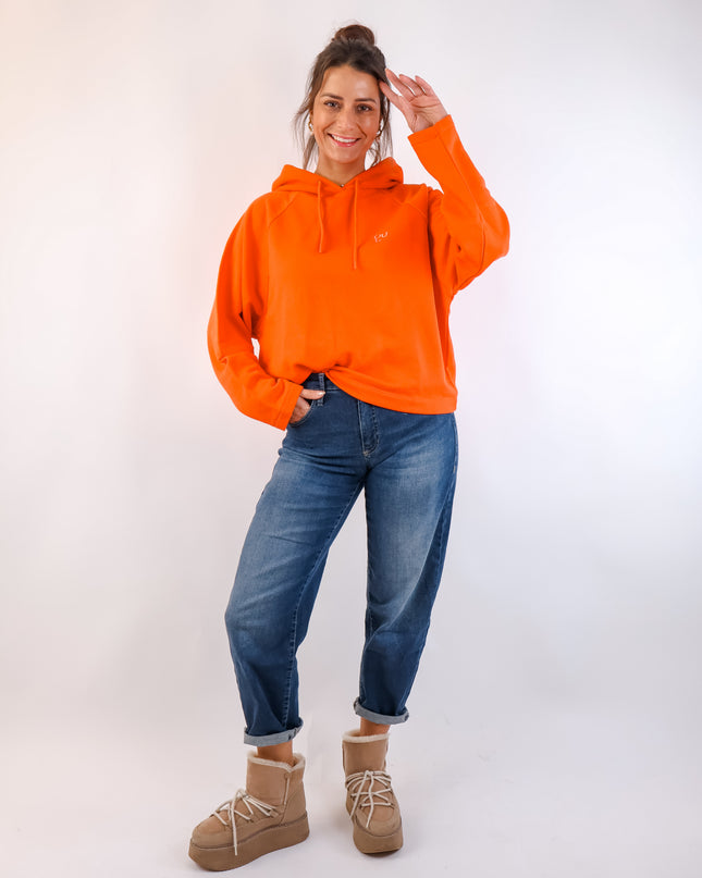 Smith&Soul Boxy Hoodie mit Stickerei in Mandarine