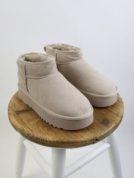 Bobi Boot Ecru Mini - Echtes Leder