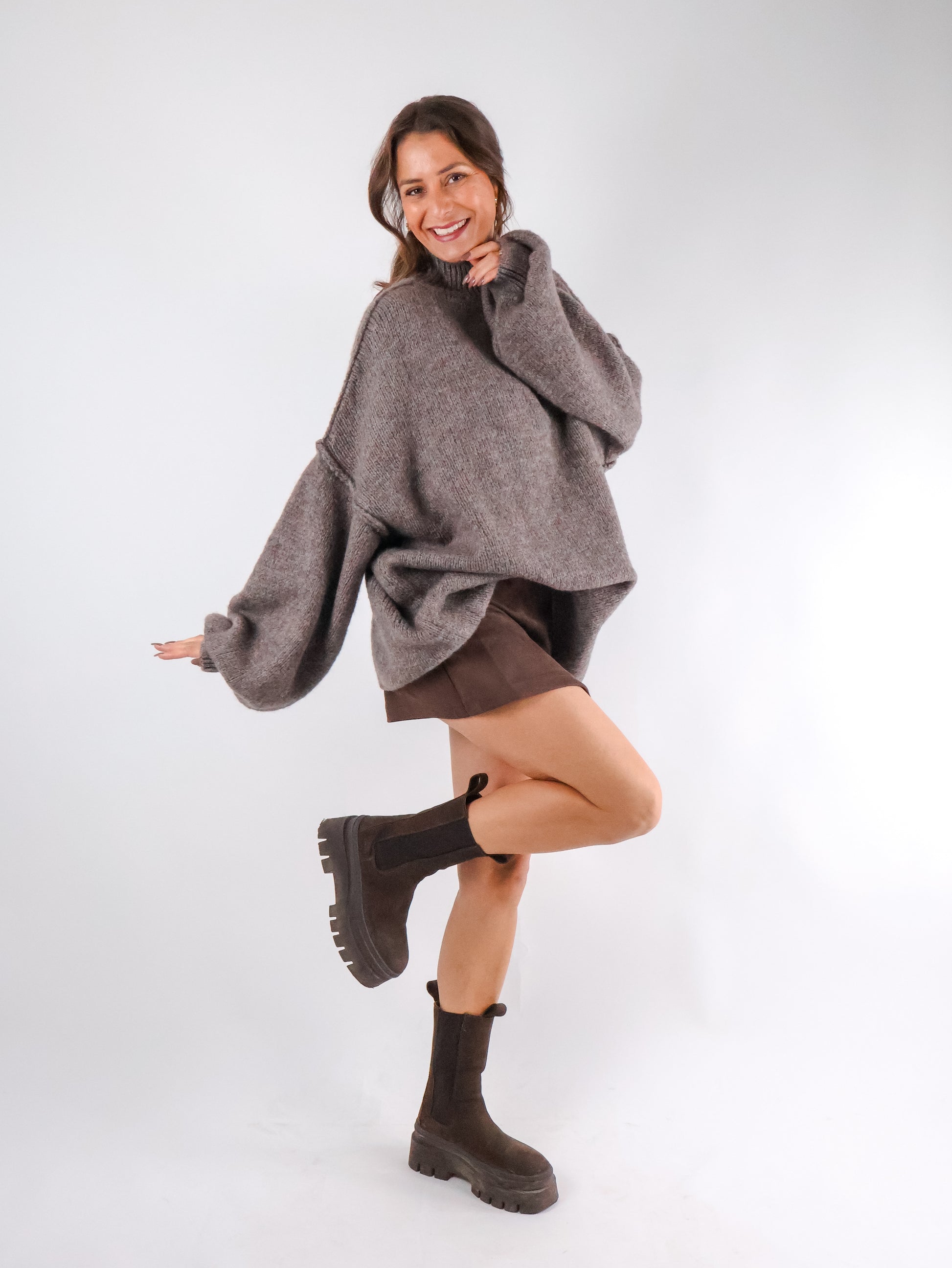 Oversize Pullover Marron