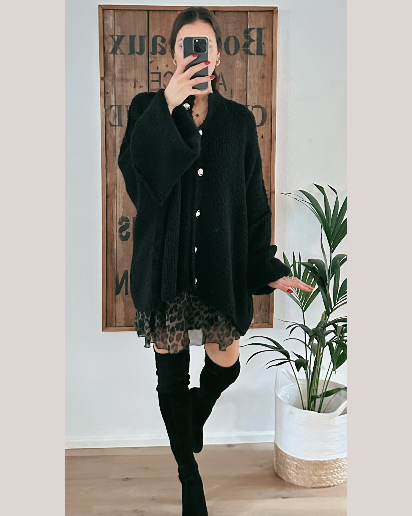 Oversize Cozy Cardigan Schwarz