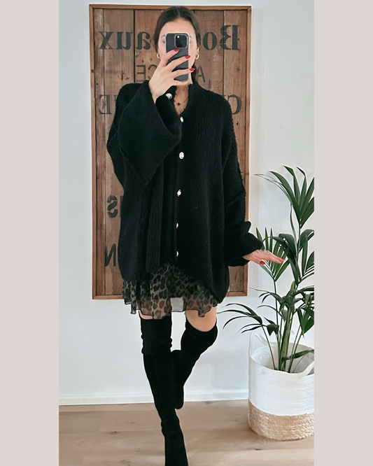 Oversize Cozy Cardigan Schwarz