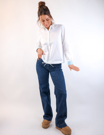 Smith&Soul Solid Blouse with Drawstring at Front